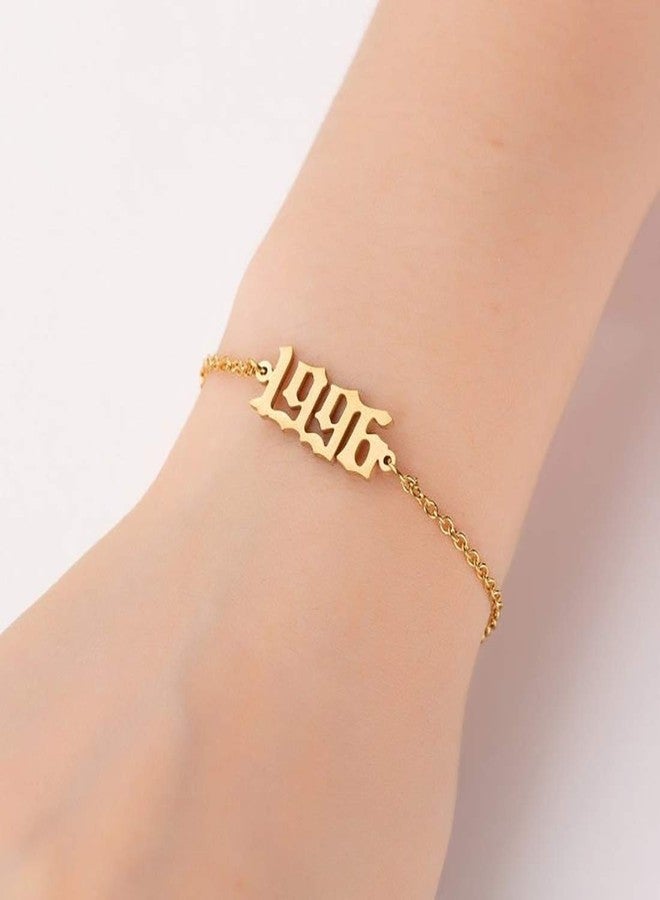 Glimmerst 18K Gold Plated Stainless Steel Birthday Year Number Bracelet Memorable Anniversary 1995 Year Bracelet for Women - Image 2